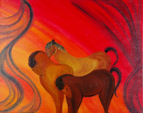 Manege, 2013, 50x40 cm, Oel auf Leinwand