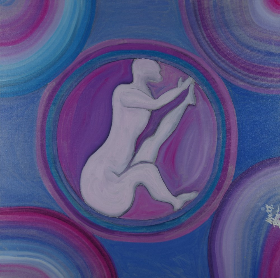 Yoga, 2017, 50x50 cm, Oel auf Leinwand