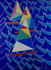 Maritim 1, 2018, 40x70 cm, Oel auf Leinwand