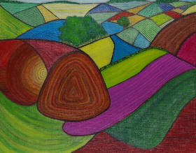 Landschaft, 2013, 50x40 cm, Oel auf Karton