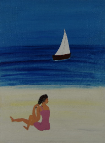 am Strand, 2012, 40x30 cm, Oel auf Karton