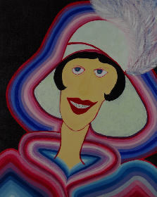 mit Hut, 2014, 40x50 cm, Oel auf Leinwand