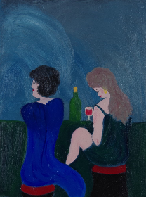 an der Bar, 2012, 30x40 cm, Acryl auf Karton