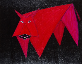 Stier Arnold, 2013, 50x40 cm, Acryl auf Karton