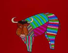 Stier Anton, 2013, 50x40 cm, Acryl auf Karton