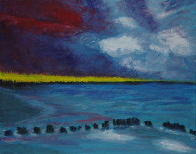 an der Ostsee, 2014, 50x40 cm, Oel auf Karton