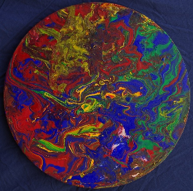 2019, Ø 50 cm, Acryl+Fluidmedium auf Leinwand